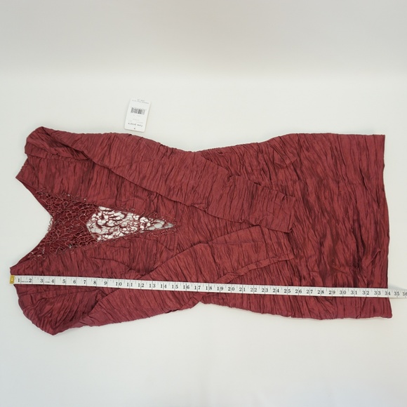 Free People Ruched Bodycon Dress 8 Wine - Picture 8 of 8